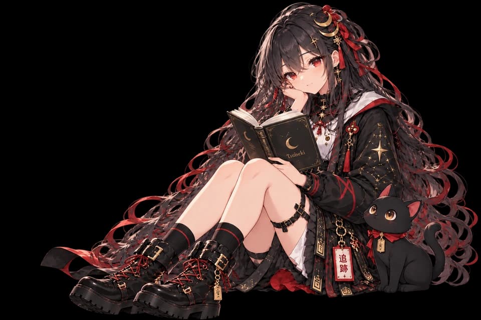 Shiori, Tsuiseki’s mascot, enjoying a book
